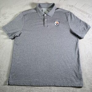 Pittsburgh Steelers Shirt Mens Large Gray NFL Football Vineyard Vines Polo Edgar